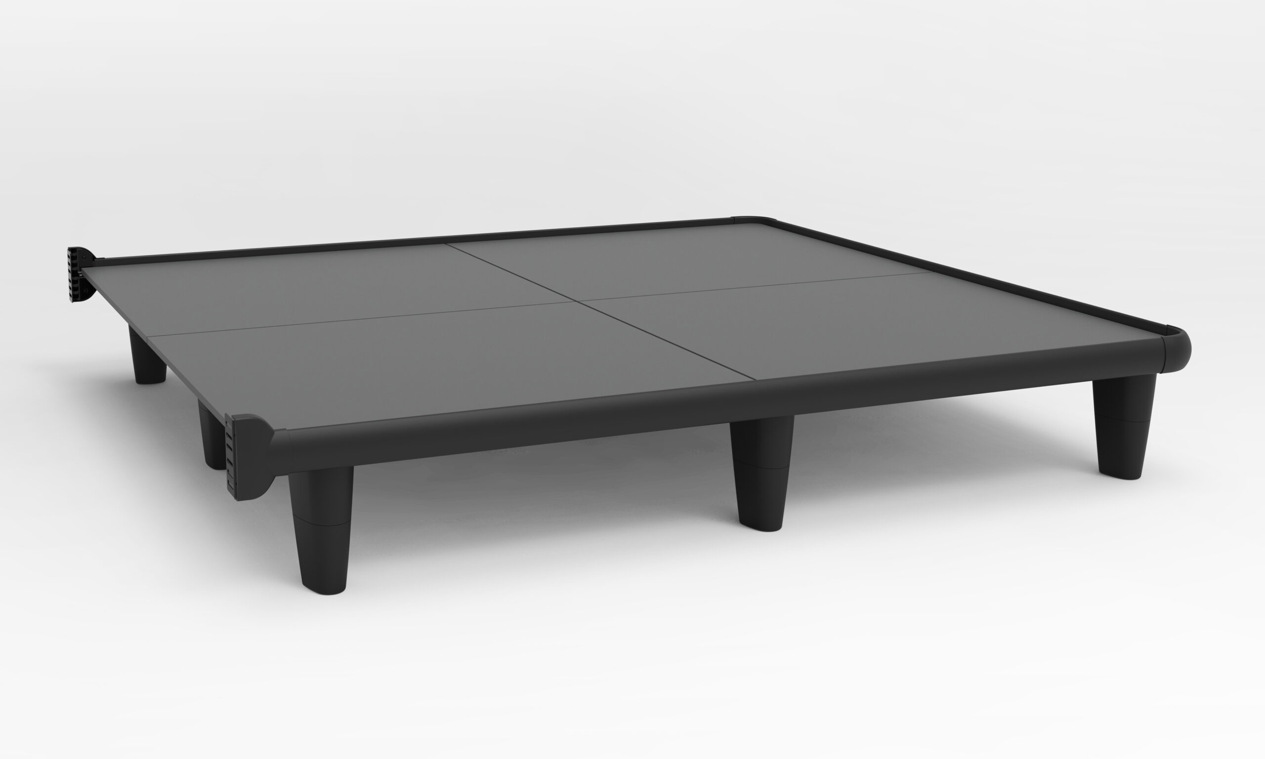 emBrace 360 platform bed in Charcoal Black with four-panel solid deck