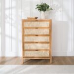 Naturepedic Arienzo FSC&reg;  White Oak and Rattan 5-Drawer Chest